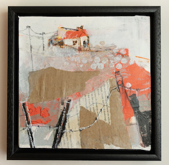 Morag Young
The Red Fence
mixed media 20 x 20 cm 
£350