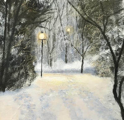 Sandra Moffat
Central Park Pathway (unframed)
Mixed media  25 x 25 cms
£500
SOLD