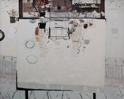 Sandy Murphy RGI PAI
Birdcage Reflections 
40 x 50 ins oil on linen 
£8000