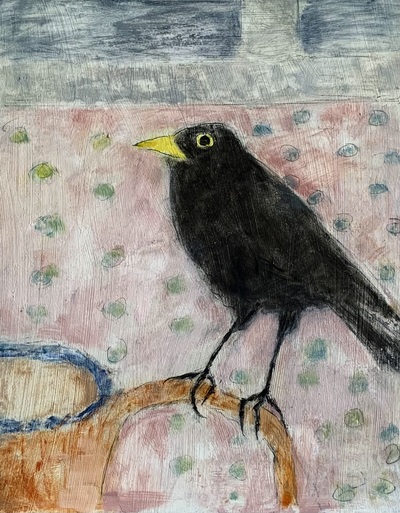 Joyce Gunn Cairns
Black Bird and Wallpaper
oil on board 30 x 25 cm
£425
SOLD