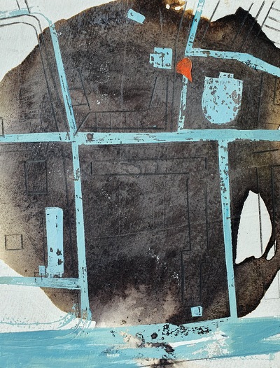 Tree Ink Location Map VII
white beam ink and acrylic on paper  24 x 18 cm
£350
SOLD