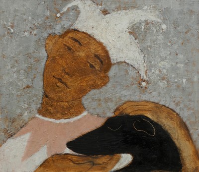 Helen Tabor
Clown with Dog
Oil on board  32 x 36 cms
£800