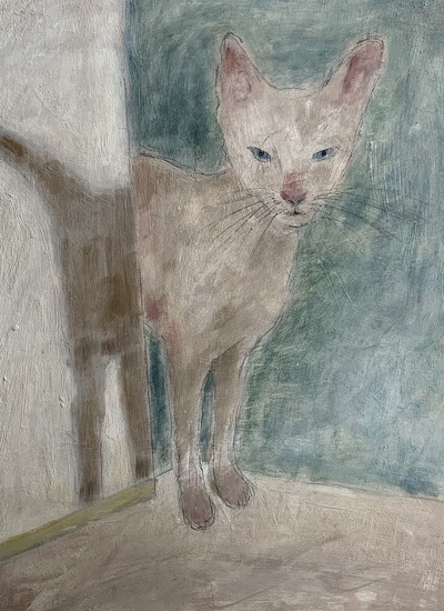 Blue Eyes, Peeking Round
oil on board 50 x 40 cm
£490