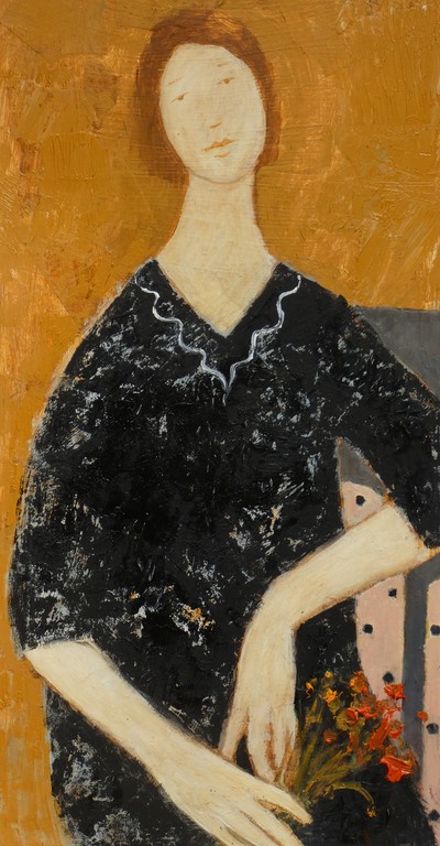 Helen Tabor
Girl with a Bouquet
Oil on board  46 x 33 cms
£800