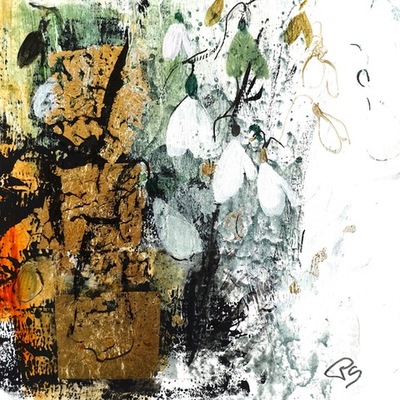 Patricia Sadler
Early Snowdrops
Mixed media  14 x 14 cms
£250 (unframed)