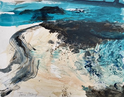 Jane Askey
Exploring the Rocky Bay
mixed media on paper 23 x 30 cm
£195 (unframed)