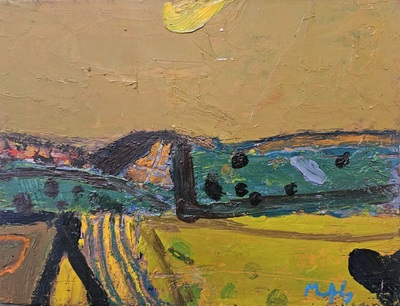 Sandy Murphy RGI PAI
Summer Landscape 
oil on board 17 x 22 cm
£400 (unframed)