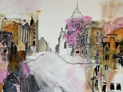 Edinburgh Royal Mile
acrylic and mixed media  49 x 62 cms
£795
SOLD