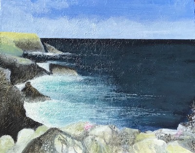 Sandra Moffat
White Horses, The Butt of Lewis
mixed media  36 x 44 cms
£650