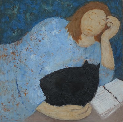 Girl with a Cat
Oil on board  24 x 24 cms
£420
SOLD