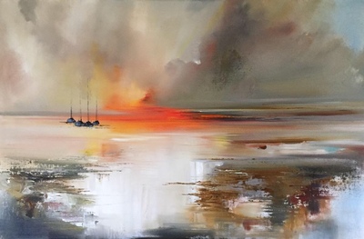 Rosanne Barr
Sunset Spilling Across the Sea
Oil on canvas  55 x 70 cms
£1500
SOLD