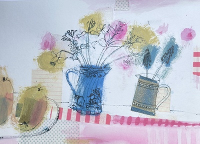 Willow Pattern and Quince
acrylic and mixed media 30 x 42 cm
SOLD