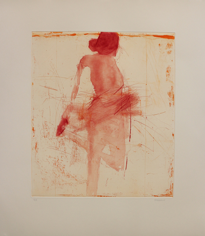 Henry Jabbour
Dancer with Hand On Foot (Two Plate Etching)
Lift ground etching and aquatint from two copper plates
with dry point and spit bite 38 x 33 cms
£560