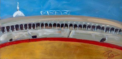 Paul Graham
Saville Bullring
oil on board  15 x 30 cms
£400

