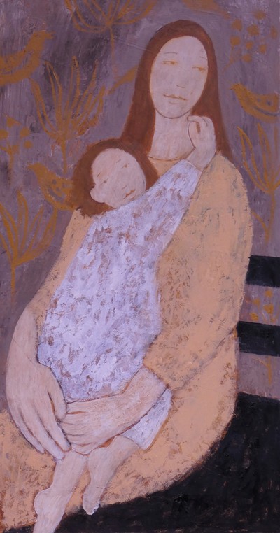 Helen Tabor
Girl with Child 1
Oil on board  65 x 34 cms
£1300