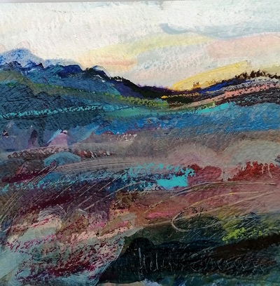 Helena Emmans 
November Twilight Moor
Mixed media  24 x 24 cms
SOLD