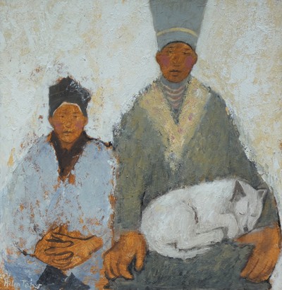 Boy, Girl and Sleeping Dog
Oil on board  46 x 46 cms
£1600
SOLD