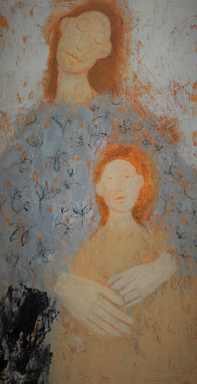 Helen Tabor
Girl with Child 2
Oil on board  51 x 27 cms
£850