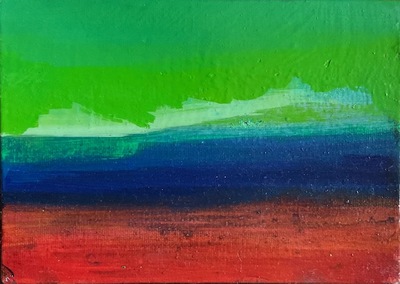 Rowena Comrie
Days End
oil on board 13 x 18 cm
£300 (mounted and unframed)