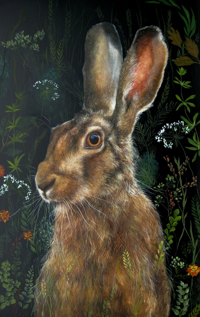 Hare and Wildflowers
oil on gesso panel 30 x 50 cm
£1000