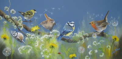 Lesley McLaren
Birds and Dandelions
oil on gesso board 25 x 50 cm
£795