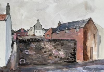 Looking West from Castle Street
acrylic and mixed media  19 x 29 cms
£325