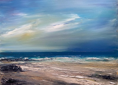 Pink Arran Shore
oil on canvas  30 x 40 cm 
£650