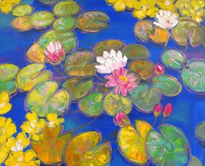 Judith I Bridgland
Pink Waterliies in Sunlight
oil on linen
66 x 81 cms
£3750
