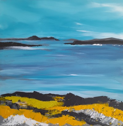 Morag Lloyds 
From the Slate Islands
Acrylic  35 x 35 cms
£440