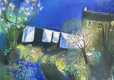 Ultramarine Sky and Apple Blossom
mixed media  30 x 42 cm
£595