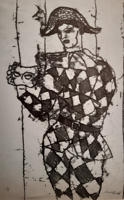 Carlo Rossi (1921-2010)
Arlecchino
Monotype  50 x 38 cms
£1100