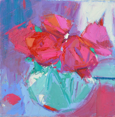 Marion Thomson
Festive Roses                                   
oil on canvas 25 x 25 cm 
£685