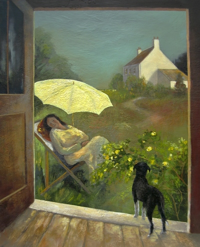 Lesley McLaren
From the Summer House
oil on gesso board 30 x 25 cm
£595