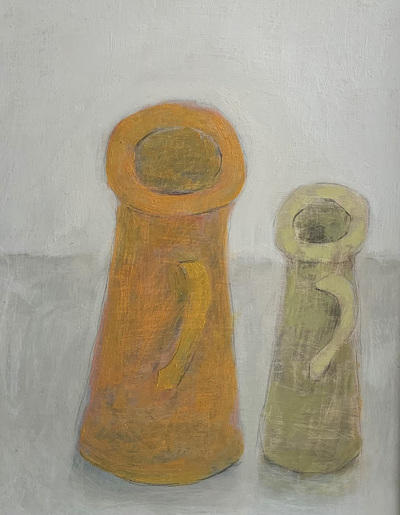 Joyce Gunn Cairns MBE
Two Jugs
Oil on board 35 x 28 cms 
£495