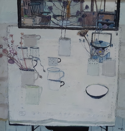 Sandy Murphy RGI PAI
Linen and Lace
Oil  76 x 76 cms
£4700