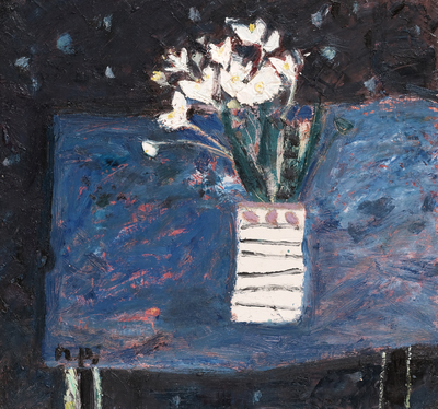 Sandy Murphy RGI PAI
White Lilies 
15 x 16 ins oil on board 
£1800