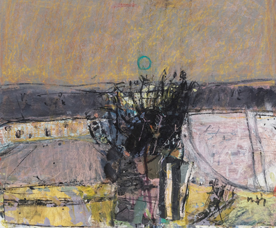 Sandy Murphy RGI PAI
Ayrshire Hedgerow 
13 x 16 ins acrylic 
£1200