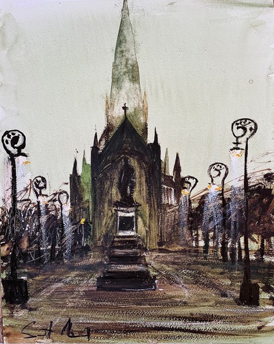 Scott Macdonald
Glasgow Cathedral
watercolour 30 x 40 cm  
SOLD
