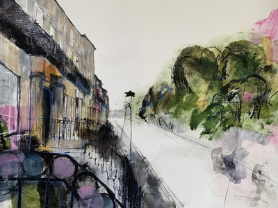 Regent Terrace, Edinburgh
acrylic and mixed media  49 x 62 cms
£795