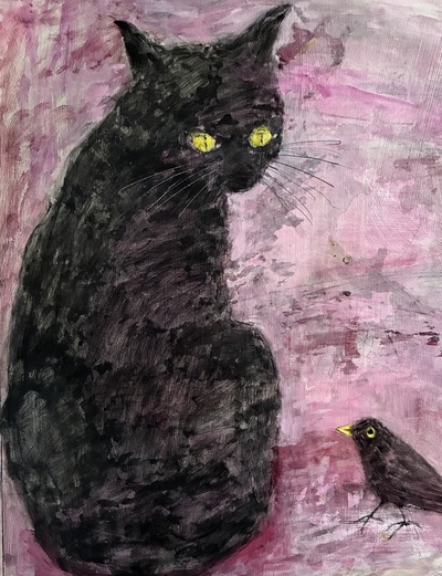 Joyce Gunn Cairns
Black on Pink
oil on board 55 x 40 cm
£750