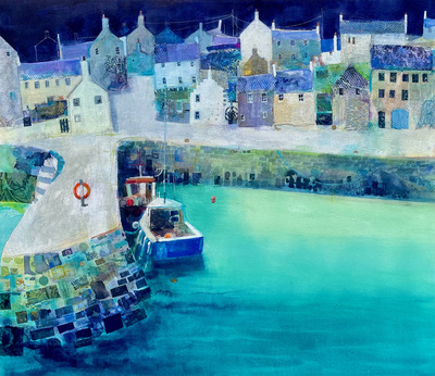 Nicole Stevenson
Indigo Sky, Portsoy
Mixed media  73 x 64 cms
£1800