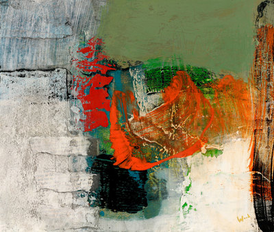 Christopher Wood RSW
High Ground
acrylic and collage on panel 25 x 30 cm
£1200