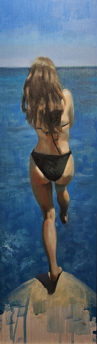 Amber Carter
Leap 
oil on board 45 x 14 cm
£450
SOLD