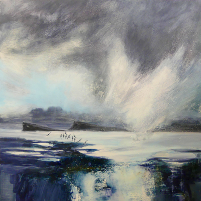 Liz Myhill
Deluge
Oil on panel (unframed on cradled panel) 100 x 100 cms
£2400