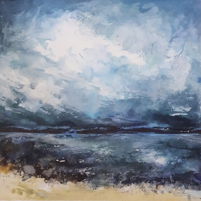 Naomi Rae
Indigo Tide, Martyrs' Bay, Iona 
Indian ink on paper  54 x 54 cms
£595