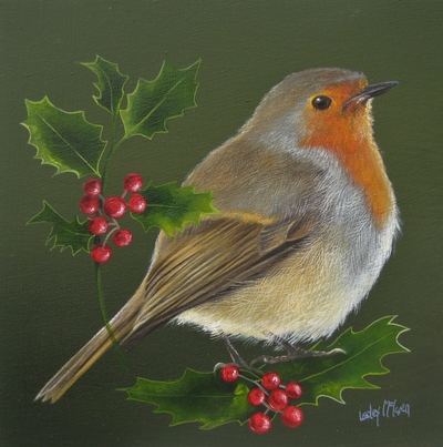 Lesley McLaren
Robin and Holly
oil on gesso board 15 x 15 cm
SOLD