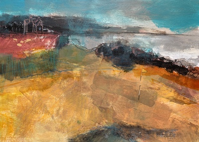 Whelkie Haugh
acrylic and mixed media  19 x 29 cms
£325