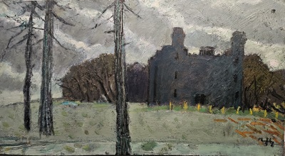 Gelston Moonrise
oil on board 26 x 47 cm
£900 (unframed)