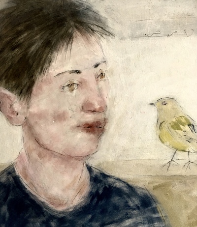 Joyce Gunn Cairns
Yellow Bird
Oil on board  41 x 41 cms
£550