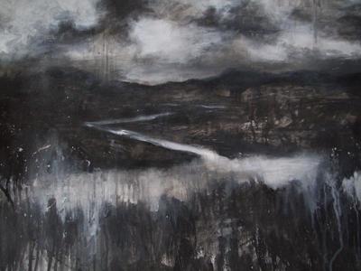 Headwater     
acrylic,ink,gesso 96 x 114 cm            
£1200